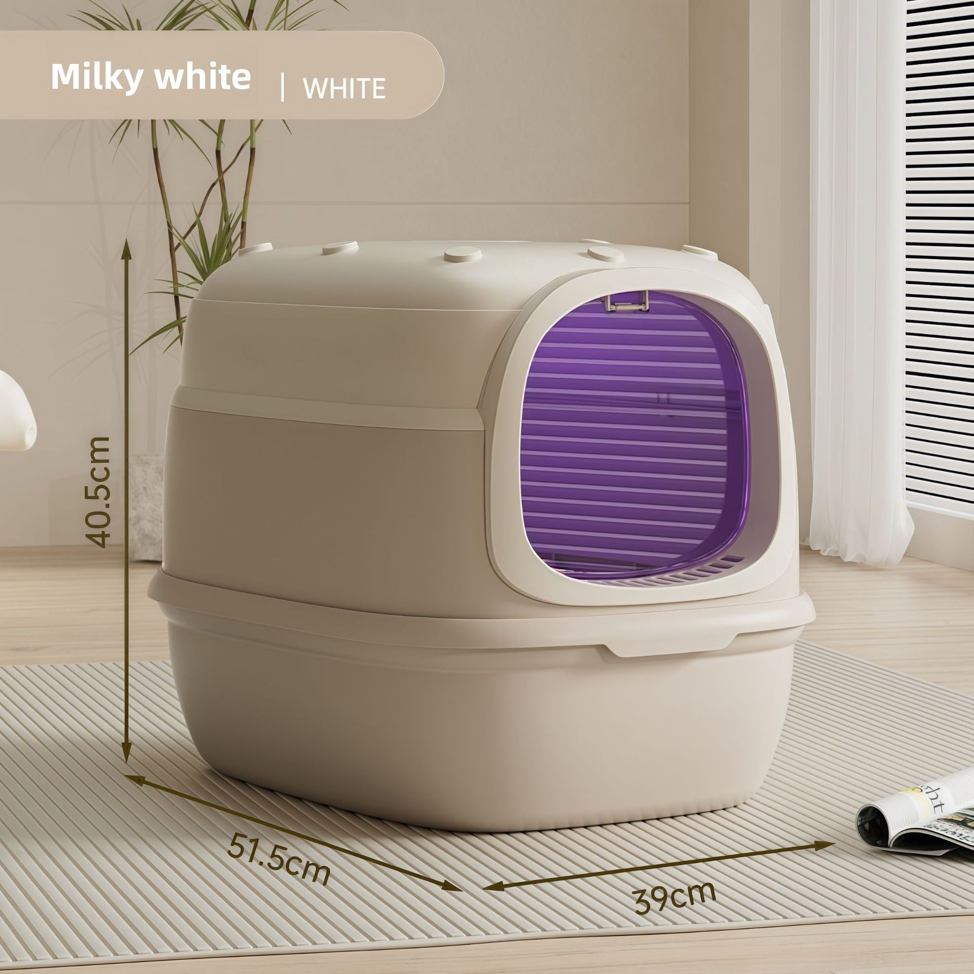 Fully Enclosed Cat Litter Box with UV Sterilization