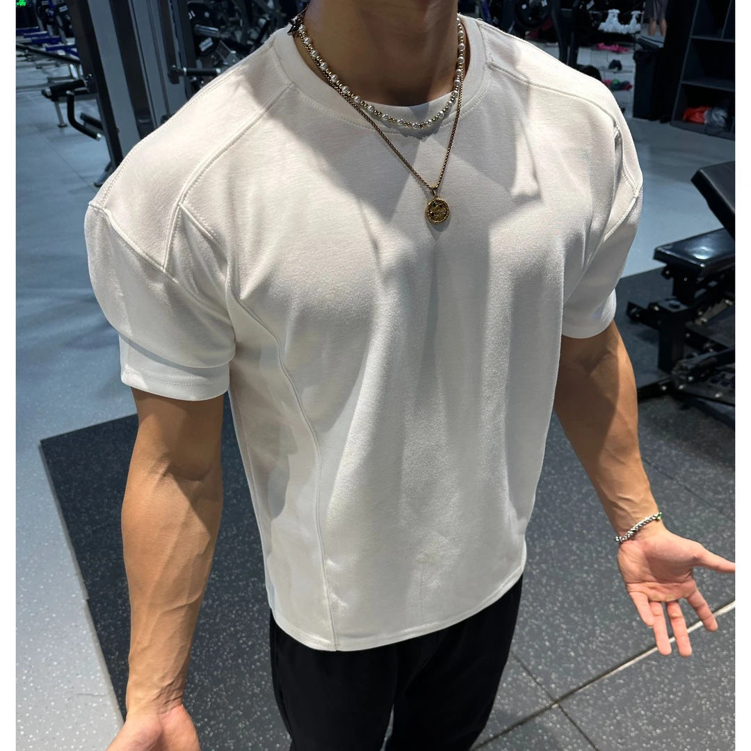 Mens Slim Fit Patchwork Cotton T-Shirt