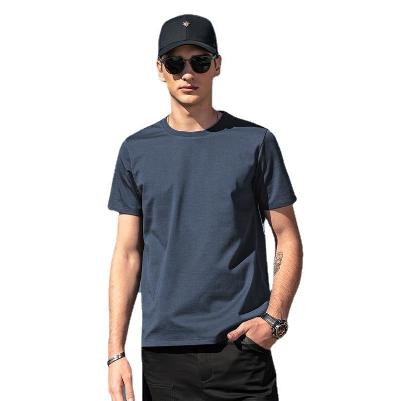 Mens Ice Silk Cotton Short Sleeve T-shirt